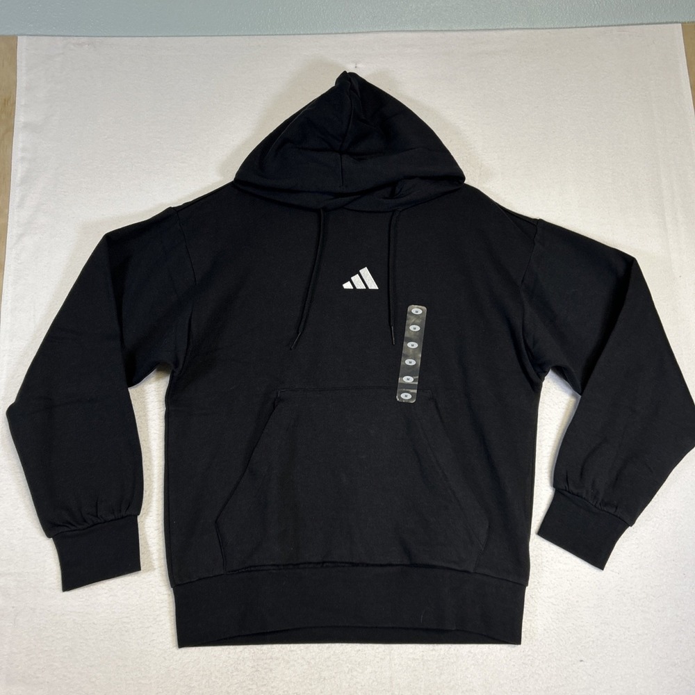 Adidas Feelcozy HD Hoodie Black White Pullover Sweatshirt JE3807 Mens Medium